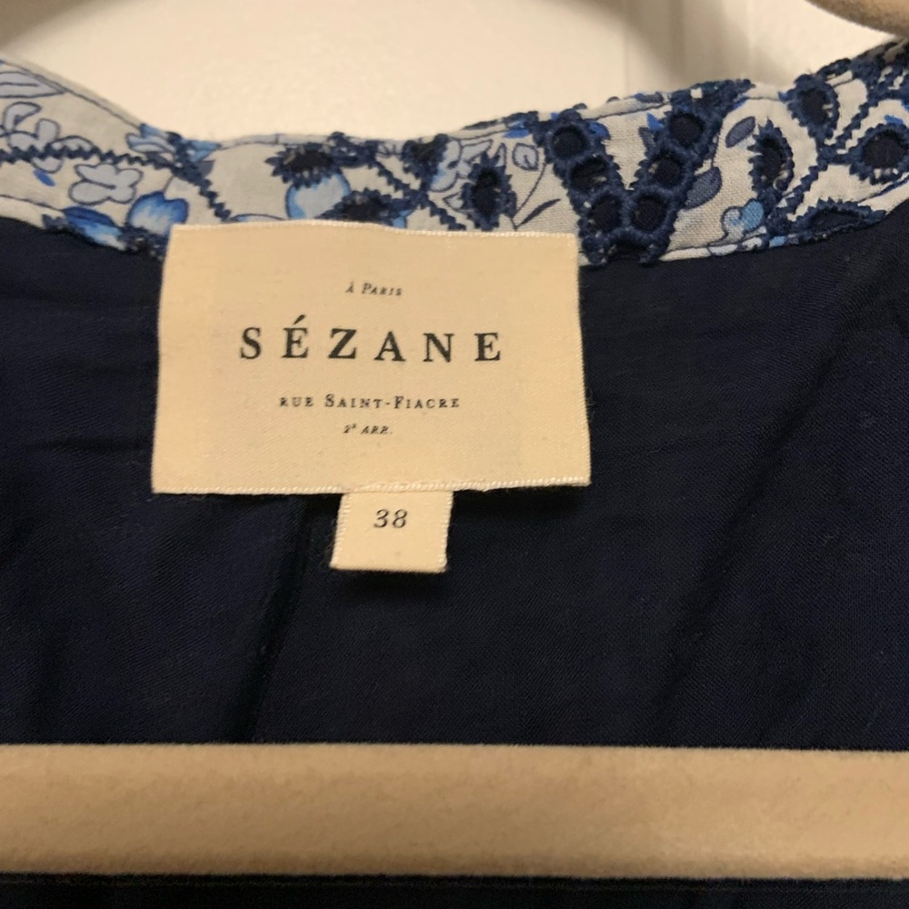 NWOT Embroidered Floral Blue Yuliana Sezane Dress - Picture 4 of 6